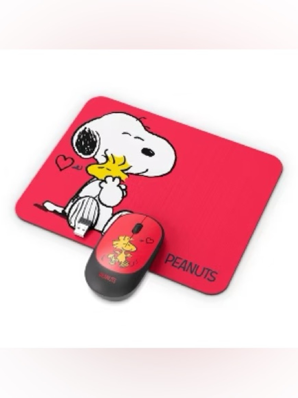 Peanuts Red Snoopy & Woodstock Mouse Pad and Wireless Mouse